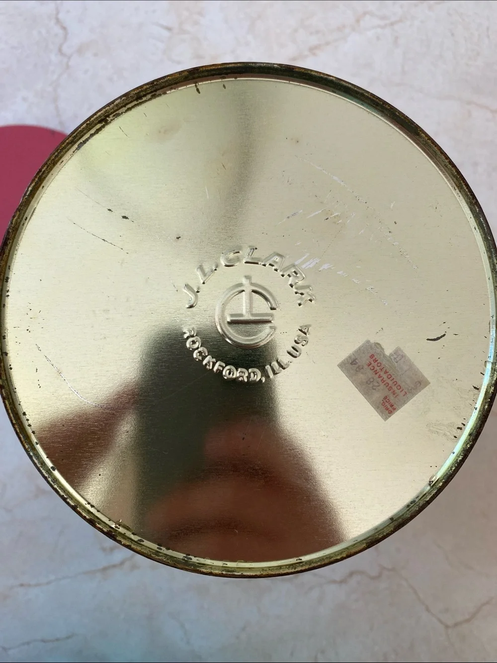 VINTAGE 80s Holiday Poinsettia Tin - Red Flower Design